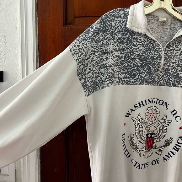 Vintage Washington DC Zip Sweatshirt USA Eagle Seal Pullover 90s Sweater XL - Picture 5 of 8